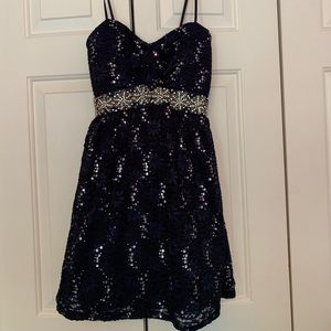 Dark blue dress with sparkles. Worn once